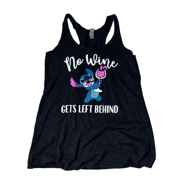 Disney Next Level Apparel Women's MD Stitch "No Wine Gets Left Behind" Tank Top - Picture 1 of 4